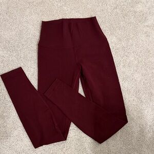 High-Waist Maroon Leggings - Women's Stretch Pants